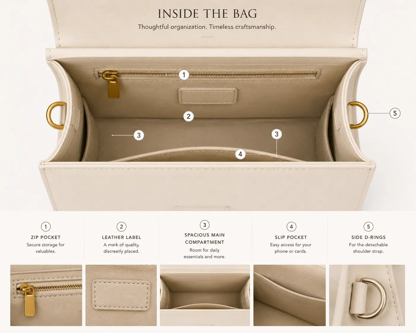 The Élan Leather Top Handle Bag